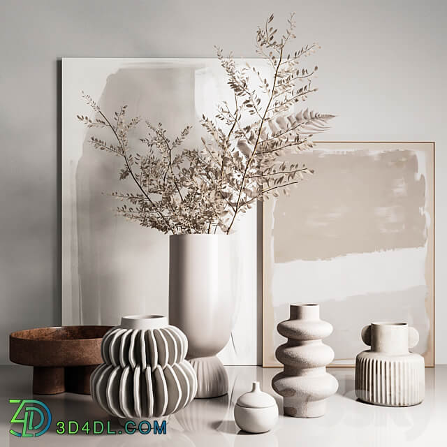 Decorative set with vases 3D Models