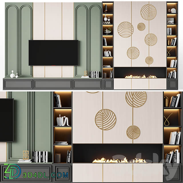 TV wall modern 92 3D Models