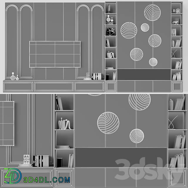 TV wall modern 92 3D Models