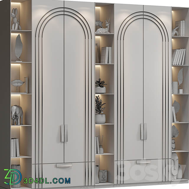 Neoclassical wardrobe 19 Wardrobe Display cabinets 3D Models
