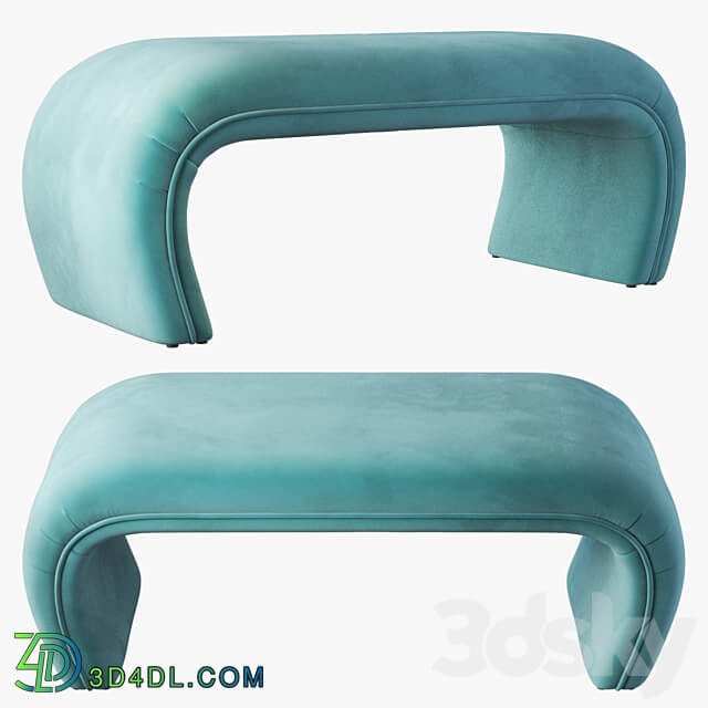 Barnes upholstered bench 5 colors 3D Models