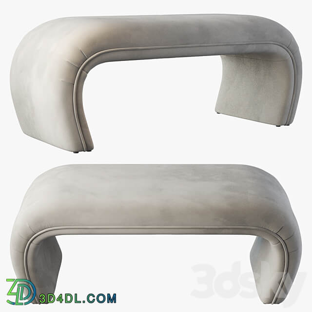 Barnes upholstered bench 5 colors 3D Models