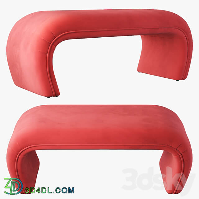 Barnes upholstered bench 5 colors 3D Models