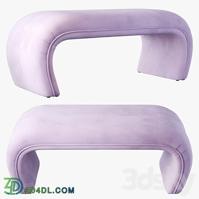 Barnes upholstered bench 5 colors 3D Models