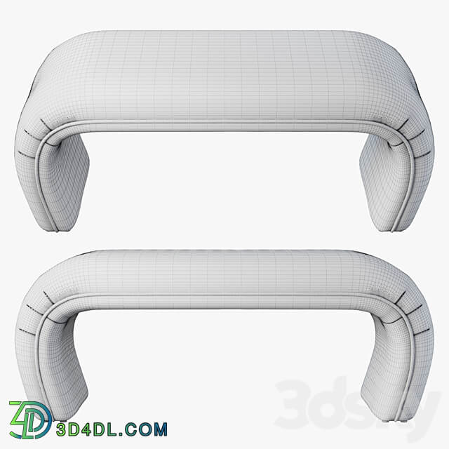 Barnes upholstered bench 5 colors 3D Models