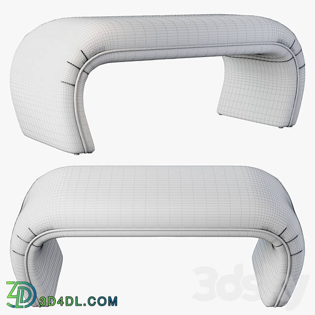 Barnes upholstered bench 5 colors 3D Models