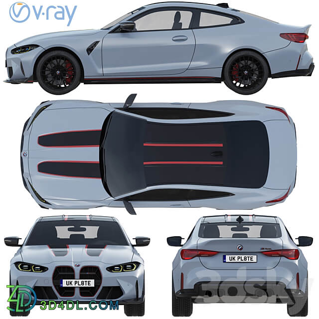 BMW M4 CSL 2022 3D Models