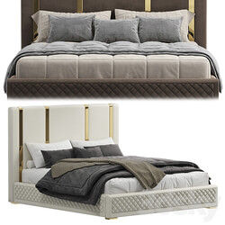 King bed Polished gold Bed 3D Models 