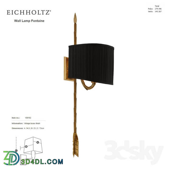 EICHHOLTZ Wall Lamp Fontaine 109192