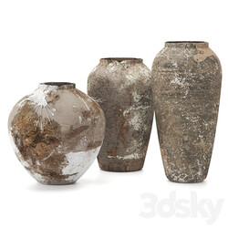 Rustic concrete vase vol6 3D Models 