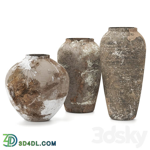 Rustic concrete vase vol6 3D Models