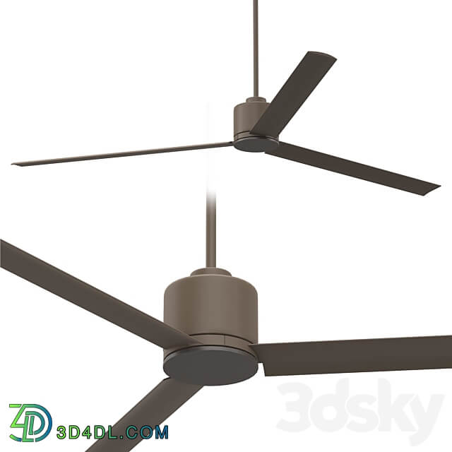 60 Status Oil Rubbed Bronze Damp Ceiling Fan 3D Models