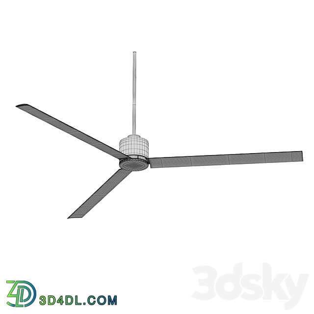 60 Status Oil Rubbed Bronze Damp Ceiling Fan 3D Models