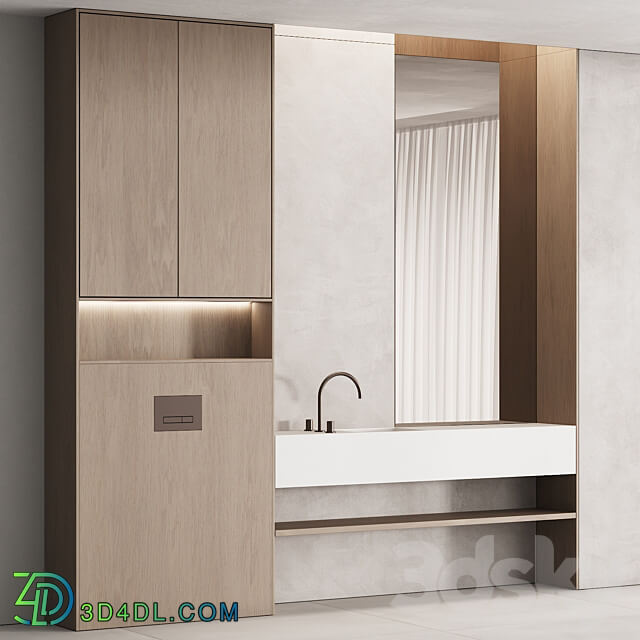 201 bathroom furniture 05 minimal modern wood 01 3D Models