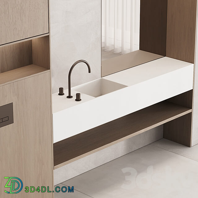 201 bathroom furniture 05 minimal modern wood 01 3D Models