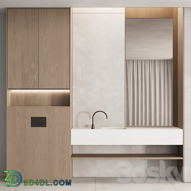 201 bathroom furniture 05 minimal modern wood 01 3D Models