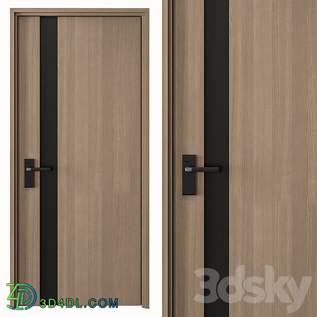 Wooden Door Set 48 3D Models