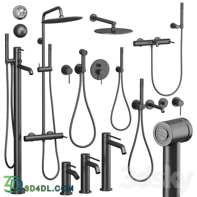 Gattoni Circle Two shower and faucet set 3D Models