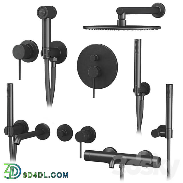 Gattoni Circle Two shower and faucet set 3D Models