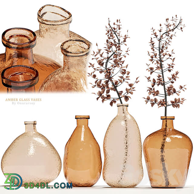 Crate barrel Amber Glass Vases 3D Models