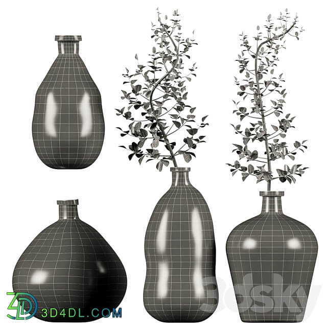 Crate barrel Amber Glass Vases 3D Models