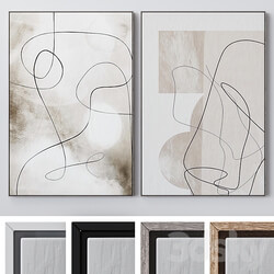 Set of large wall paintings 2074 3D Models 