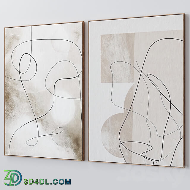 Set of large wall paintings 2074 3D Models