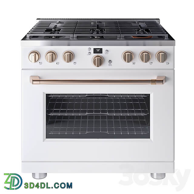 Cafe 36 Smart All Gas Commercial Style Range with 6 Burners 3D Models