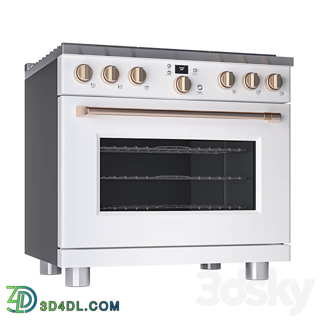 Cafe 36 Smart All Gas Commercial Style Range with 6 Burners 3D Models