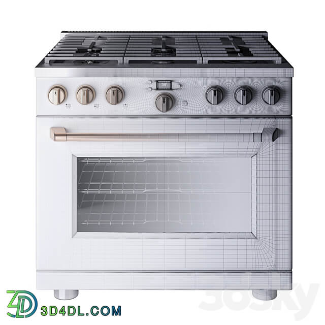 Cafe 36 Smart All Gas Commercial Style Range with 6 Burners 3D Models