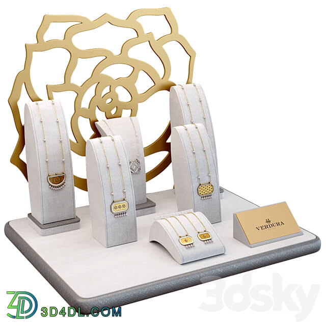 Stylish showcase for jewelry store 3. Jewelry stand. Display 3D Models