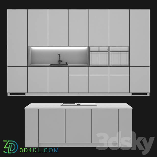 Bora loft kitchen Kitchen 3D Models