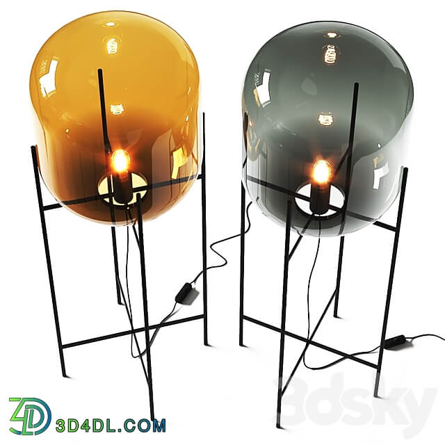 Oda Stripes Large Pulpo Floor Lamp 3D Models