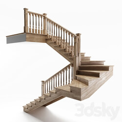 Staircase wooden winder 3D Models 