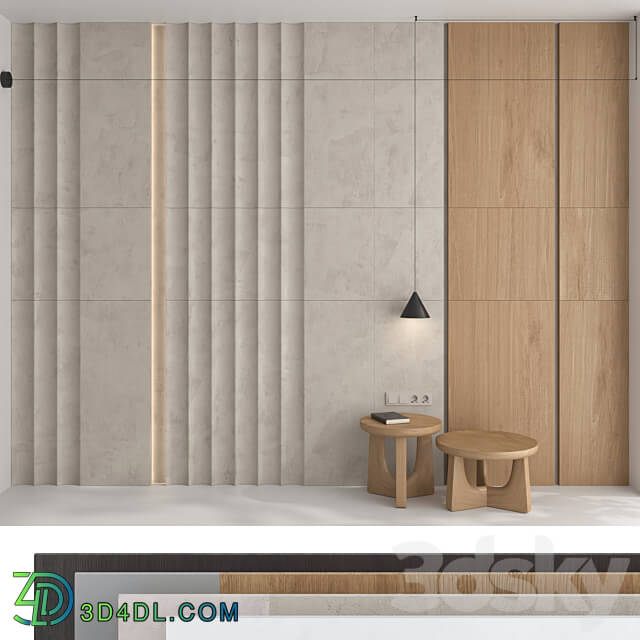 Decorative wall panel set 89 3D Models