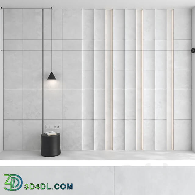 Decorative wall panel set 89 3D Models