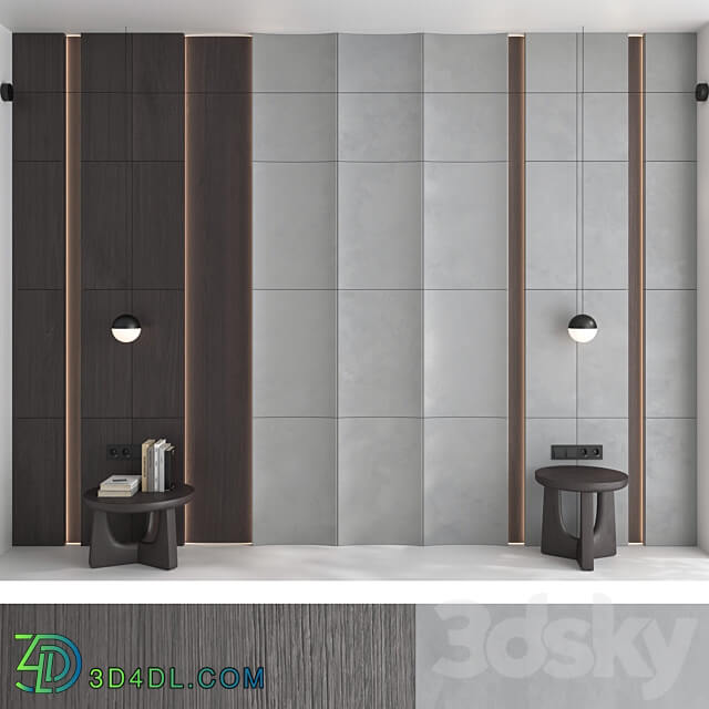 Decorative wall panel set 89 3D Models