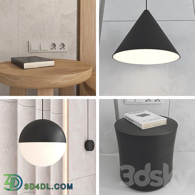 Decorative wall panel set 89 3D Models