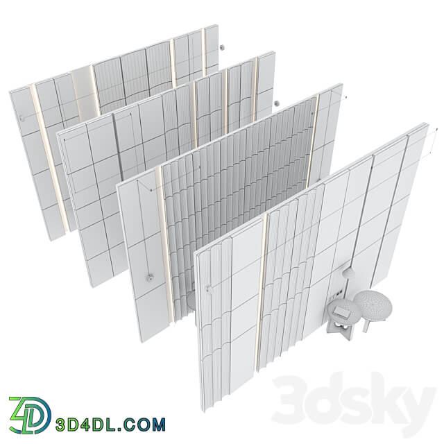 Decorative wall panel set 89 3D Models