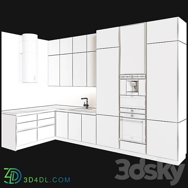 Kitchen in modern style 05 Kitchen 3D Models