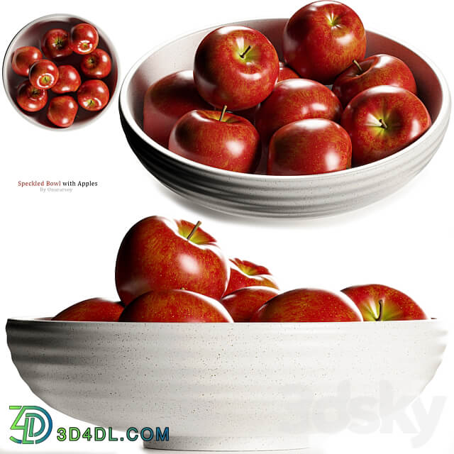 Crate barrel Holden Speckled Bowl with Apples 3D Models