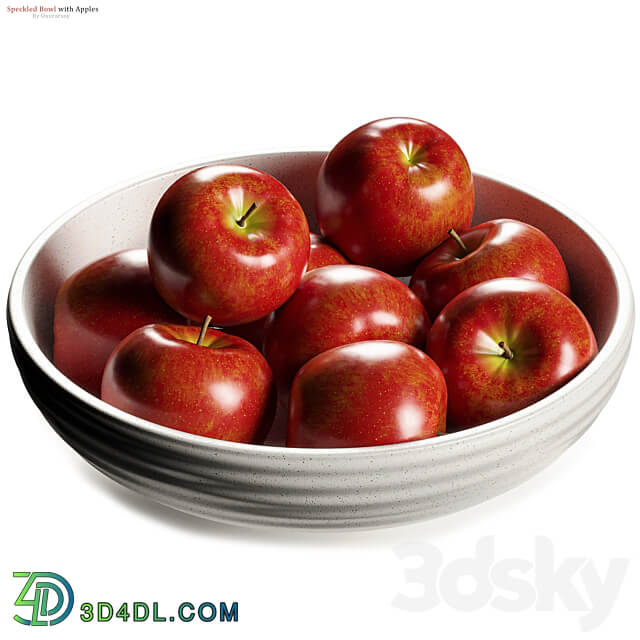 Crate barrel Holden Speckled Bowl with Apples 3D Models