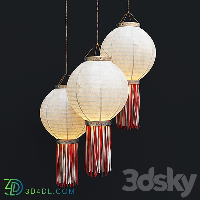 Chinese lantern Pendant light 3D Models