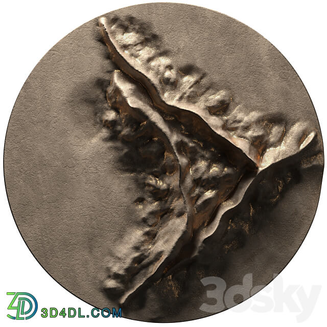 Round Panel on the wall Crater 3D Models
