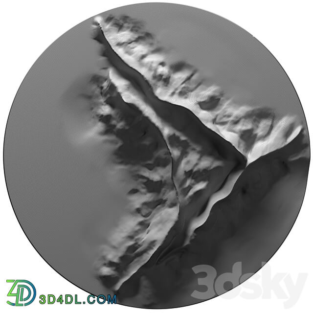 Round Panel on the wall Crater 3D Models