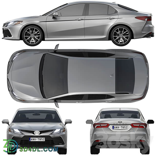 Toyota Camry LE Hybrid 2023 3D Models