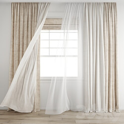 Curtain 640 Wind blowing effect 16 3D Models 
