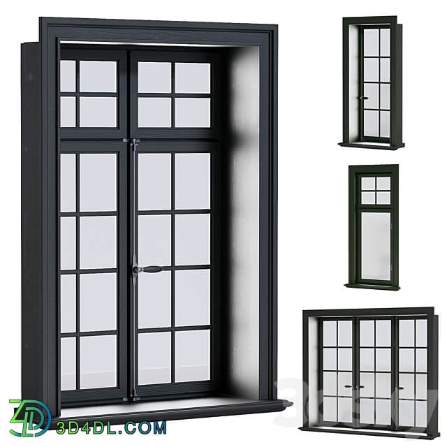 Set of scandinavian windows 3D Models