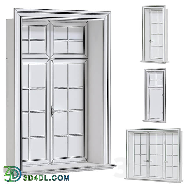 Set of scandinavian windows 3D Models