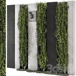 Outdoor Wall Vertical Garden in Concrete Base Set 1047 Fitowall 3D Models 